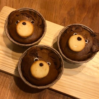 バターなしで簡単♡クマフィン